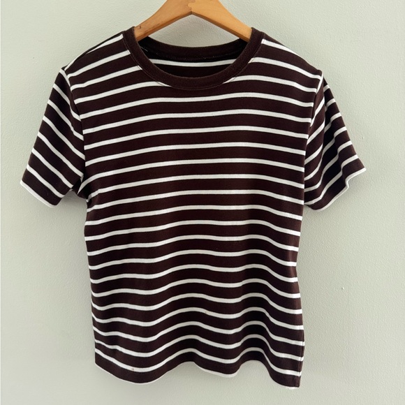 Brown Striped Staple Tee - Picture 1 of 4
